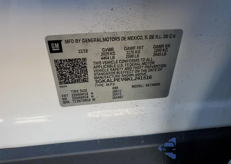 2019 GMC Terrain Slt из США, поврежденный, VIN 3GKALPEV6KL241516